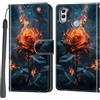 Haninsuze Cover per Huawei Honor 10 Lite/P Smart 2019, Custodia Interno TPU Antiurto Portafoglio con Disegni [schede Fessura] [Supporto Stand] Cover Libro in PU Pelle (Rose)