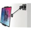 Oilcan Supporto Tablet Parete con Braccio in Metallo Regolabile, Porta Muro iPad con Base Trapano per Cucina/Bagno/Palestra/Bancone, per iPad Mini Air Pro, Galaxy, Lenovo, iPhone 4-12,9