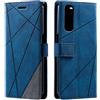 SONWO Cover per Realme 7 / Realme Narzo 20 PRO, Flip Caso in PU Pelle Case Cover Portafoglio Custodia per Realme 7 / Realme Narzo 20 PRO, [Kickstand] [Slot per Schede], Blu