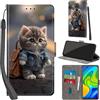 Haninsuze Cover per Xiaomi Redmi 10X 4G/ Note 9 Custodia Cover Pelle Libro Portafoglio con Porta Carte Magnetica Protezione Antiurto Cuoio Flip Case Custodia Cover per Redmi 10X 4G, Gatto