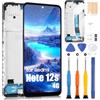 ARSSLY TFT Schermo per Xiaomi Redmi Note 12s 4G LCD Schermo per Redmi Note 12s 4G 2303CRA44A 23030RAC7Y LCD Display Touch Screen Assembly con Riparazione Kit(Nero con Cornice, 6.43)