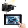 HUAJUN Retrocamera Auto Wireless Solare, Monitor 5 Magnetica Telecamera Retromarcia con 9600mAh Batteria Ricaricabile, Visione Notturna 1080P, Impermeabile IP67 per Camper, Camion, Rimorchi