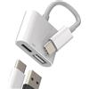 Kefiany Adattatore da USB C a presa USB, accessorio (2 in 1), iPhone15 Pro Max Plus IPad Pro Air Mini Type C, caricatore rapido OTG, adattatore di ricarica USB, compatibile con Samsung Tab S6 Lite USB+tp