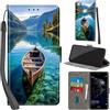 Haninsuze Cover per Huawei P10 Lite Custodia Cover Pelle Libro Portafoglio con Porta Carte Magnetica Protezione Antiurto Cuoio Flip Case Custodia Cover per Huawei P10 Lite, barca