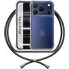 ANFAIRLACE Cover Cordino Compatibile con iPhone 17 Pro, Custodia Laccio Trasparente Silicone Morbido Regolabile Antiurto Rinforza Angoli Chiaro Case, Nero