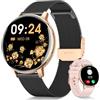 AIMIUVEI Smartwatch Donna con Chiamate, Orologio Smart Watch con 120 Sports, 24H Cardiofrequenzimetro, SpO2, Sonno, Ciclo Mestruale, Notifiche Messaggi, IP68 Contapassi, iOS/Android Regalo, Oro Nero