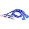 ChenYang Intestazione pannello frontale USB 3.0 19/20Pin 2 maschio a 4 USB 3.0 femmina Cavo di estensione porta pannello posteriore chassis 0,5m con staffa slot PCI-E da 12cm