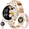 SGDDFIT 1,27'' AMOLED Smartwatch Donna con Chiamate Bluetooth, Orologio Fitness con 24/7 Monitor Temperatura Corporea Sonno e Cardiofrequenzimetro, SpO2, Orologio Sportivo 3ATM iOS Android (Oro)