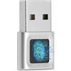 Bewinner Lettore di Impronte Digitali USB, Scanner di Impronte Digitali Hello, Corrispondenza Rapida al Tocco a 360 Gradi, Sensore di Impronte Digitali Anti-spoofing per PC