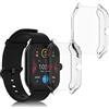 kwmobile Set 2x Custodia Smartwatch Compatibile con Huami Amazfit GTS 4 Cover - Case Silicone Protezione Orologio Fitness trasparente