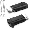 TiMOVO Adattatore USB-C con Laccio Metallico Anti-Smarrimento, 2 PZ,Nero