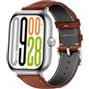 MaEiol Cinturino Pelle per Xiaomi Redmi Watch 6/5/4 / Xiaomi Smart Band 10 Pro/9 Pro/8 Pro/Xiaomi Mi Band 10 Pro/9 Pro/8 Pro, Cinturino di Ricambio Orologio da Polso per Donna e Uomo - Rosso Bruno
