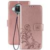 FANFO® Custodia Flip per Xiaomi Mi 10T Lite 5G, 3D Fortunato Fiore Cover, Custodia a Portafoglio in Pelle Vintage con Supporto e Costruita in Chiusura Magnetica, Oro Rosa