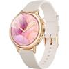 TOOBUR Piccolo Smartwatch per Donna Rotondo, Smart Watch con Display AMOLED 37 mm, Orologio Fitness - Contapassi/Frequenza Cardiaca/Calorie, Smartwatch Compatibili con Android e iOS, Beige