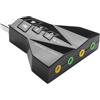 YAODHAOD Scheda audio esterna USB a 4 porte, adattatore stereo esterno per Windows e Mac, Plug and Play, nessun driver richiesto, per PS5, PS4, USB Audio Stereo Adapter