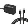 LTBSTOYE Caricabatterie super veloce da 45 W compatibile con Galaxy S25/S25+/S25 Ultra/S24 Ultra/S24+/S24/S23 Ultra/S23/S22/S21/S20/A55/A54/A15/A14, alimentatore USB C con cavo Type-C da 1,8 m