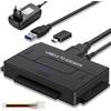 LUIRSAY Adattatore da USB 3.0 a IDE/SATA con alimentatore da 12 V, adattatore USB IDE da 2,5/3,5 pollici, adattatore per hard disk USB per HDD SSD CD-ROM DVD, supporta fino a 6 TB, compatibile con Windows/Mac