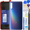 LUVSS Coperchio Copribatteria Scocca Vetro Posteriore Imposta per Xiaomi Mi 9 (Blu)