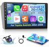 Techschermo [2+64G]Autoradio Android 13 per Toyota Avensis 2002-2008 con Senza Fili Carplay & Android Auto - Radio Touchscreen da 9 Pollici con WiFi GPS Mirror Link DSP FM/RDS Radio SWC+ Telecamera di Backup AHD