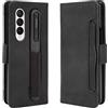 Jeelar ESONG Cover per Samsung Galaxy Z Fold4,Custodia Portafoglio a Libro in Pelle Flip Cover con[Porta Penna S][Slot per Schede][Magnetica] Supporto di Stand Antiurto leather protezione Case -Nero