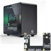 ElectroCookie Custodia per Raspberry Pi 5, mini torre in alluminio con M.2 NVMe SSD PCIe HAT e dispositivo di raffreddamento attivo RGB (nero)