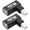 Riertostng 90 gradi USB 2.0 Adattatore Connettore Stampante, Angolo Retto USB Tipo B Maschio a Femmina Estensore e 480Mbps Trasmissione Dati, Metallo Shell, Scanner, Fax ecc - 2 pezzi