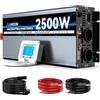 SUDOKEJI UPS Inverter 12v 220v Onda Pura 2500W Con Caricatore 30A, Circuito Di Priorità,Telecomando Con LCD,Inverter Per Alimentazione Ininterrotta,Acquario