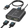 JCYMELE 4K@60Hz Displayport a Dual HDMI Adattatore Display Port a 2 HDMI Splitter per 2 Monitor per Computer Grafica Schede Supporta MST & Modalità SST