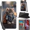 Haninsuze Cover per Google Pixel 9A Custodia Cover Pelle Libro Portafoglio con Porta Carte Magnetica Protezione Antiurto Cuoio Flip Case Custodia, Gatto