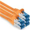 1aTTack.de 1,5 m - CAT.6 - Cavo di rete LAN Ethernet Gigabit RJ45 CAT 6 Cavo patch A 10000 Mbit s Sftp Pimf 500 MHz compatibile con CAT5 CAT6 CAT7 Cat8 arancione - 5 pezzi