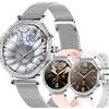 SGDDFIT AMOLED Smartwatch da donna con funzione telefonica, impermeabile 5 ATM, per iOS Android, orologio sportivo con chiamate Bluetooth, orologio fitness con monitor del sonno, 3 cinturini (argento)