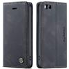 mvced Cover Compatibile con iPhone 5/5S,Flip Custodia Caso Libro Pelle PU e TPU Silicone Antiurto,Nero