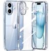 N NEWTOP Custodia Compatibile con Apple iPhone 16 Plus, Morbido TPU CLEAR Silicone Anti Graffio Trasparente Slim Sottile Flessibile Proteggi Bordo Fotocamera Posteriore Case Vetro (Solo Cover)