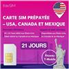 travSIM USA, Canada Messico SIM Card | Rete T-Mobile | 50GB di dati per gli USA, 5GB per Canada e Messico | Chiamate ed SMS nazionali illimitati | Valido per 21 giorni