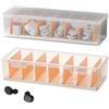 GOMETY Confezione da 2 organizer per cavi dati, scatola per cavi in plastica trasparente, 7 divisori rimovibili, organizer per cavi personalizzabili