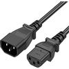 FSKE 5m IEC 320 C13 C14 Prolunga Cavo di alimentazione Da maschio a femmina bollitore Piombo per computer, server, router e interruttori, monitor, pentole per riso.