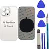 Peixiong Sostituzione del coperchio del vetro posteriore 15 Pro Max per iPhone 15 Pro Max Sostituzione del vetro posteriore posteriore da 6,7 '' con kit di strumenti di riparazione (Titanio Bianco)