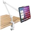 AboveTEK Premium Supporto per Tablet, Supporto per iPad in Alluminio, con Braccio Regolabile e Morsetto, da Scrivania e Letto, con Rotazione a 360°, Compatibile con Dispositivo da 4,7-13,5 - Bianco