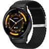 MiRowy 22mm Cinturino per Garmin Venu 4 45mm/Venu 3 45mm/Venu 2, Regolabile Intrecciato Cinturini per Garmin Forerunner 570 47mm/265/255/255 Music/vivoactive 4/Active, Nero
