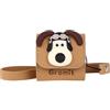 LEWOTE Compatibile con Apple Airpods 4, custodia protettiva e divertente, sottile, in pelle, con portachiavi (Black Cap Dog)