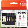 Nalifystic SG500 SG1000 - Cartucce a sublimazione compatibili con stampanti a sublimazione SG500 SG1000 (2 nere, 1 ciano, 1 magenta, 1 giallo)