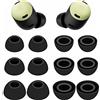 IiEXCEL 6 paia di auricolari compatibili con Pixel Buds Pro Ear Tips Buds, ricambio in gomma siliconica Gel Earplug Wing Fit in custodia accessori compatibili con Google Pixel Buds Pro - S/M/L Nero