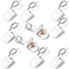 VISSQH 10 contenitori per batterie a bottone CR2032, con interruttore on/off, 3 V (1x 3 V), contenitori a clip per batterie a bottone, per LED, con connettore Bianco