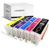 HEMEINY Cartuccia d'inchiostro ricaricabile PGI-580 CLI-581 XXL compatibile con stampante Pixma TS8150 TS8151 TS8152 TS9150 TS9155 TS8350 TS8250 TS8251 TS8252 (PGBK, BK,C,M,Y,PB)