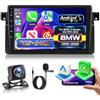 ETLFUCyber Autoradio per BMW E46 3 Series 1999-2005,[2G+64G] Android Autoradio 9 Touch Screen con Carplay e Android Senza Fili/Bluetooth/WiFi/Bluetooth/EQ/FM RDS Radio