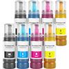 TONTINTA E104 Bottiglie di Inchiostro Compatibili Multipack per Stampanti ET-2710 2711 2712 2714 2715 2720 2721 2726 ET-2810 2811 2812 2814 2815 2820 2821 ET-4800 (8-Pack, 2 Nero, 2 Ciano, 2 Magenta, 2 Giallo)
