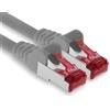 1aTTack.de - 1x cavo patch CAT6 da 15 m S/FTP schermatura PIMF CAT.6 cavo di rete RJ45 cavo Ethernet router DSL LAN switch modem pannello patch - grigio - 1 pezzo