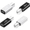 YACSEJAO - Adattatore USB C a USB B, 4 pezzi, adattatore convertitore USB C femmina a stampante maschio compatibile con MIDI, stampanti, pianoforte elettrico e dispositivi sintetizzatori