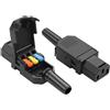 JSADZKJ Adattatore per presa di corrente a connessione rapida IEC C14 a 3 pin confezione da 2 pezzi Connettore di alimentazione CA staccabile C14 da 10 A 250 V per computer,server,stampanti (C13)