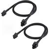 Synclum Cavo PCIe 8 Pin a 8 Pin (6+2) per Alimentatore EVGA, Cavo Alimentazione PCI Express Scheda Grafica 18AWG Intrecciato, Lunghezza 60 cm, 2 Pezzi GPU Power Cable